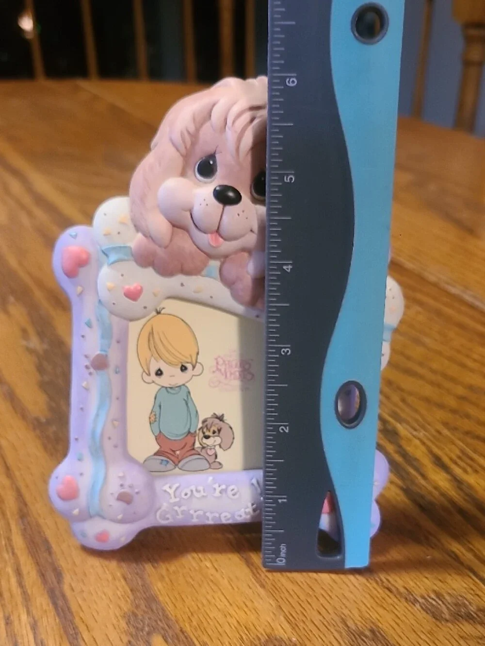 Precious Moments Pastel Pink & Lavender Puppy Bone Picture Frame